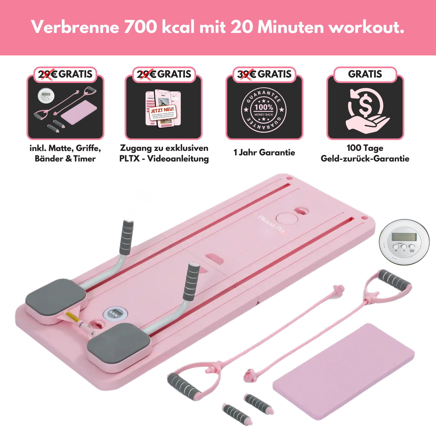 Pilatexx Pro - Faltbarer Pilates  Reformer