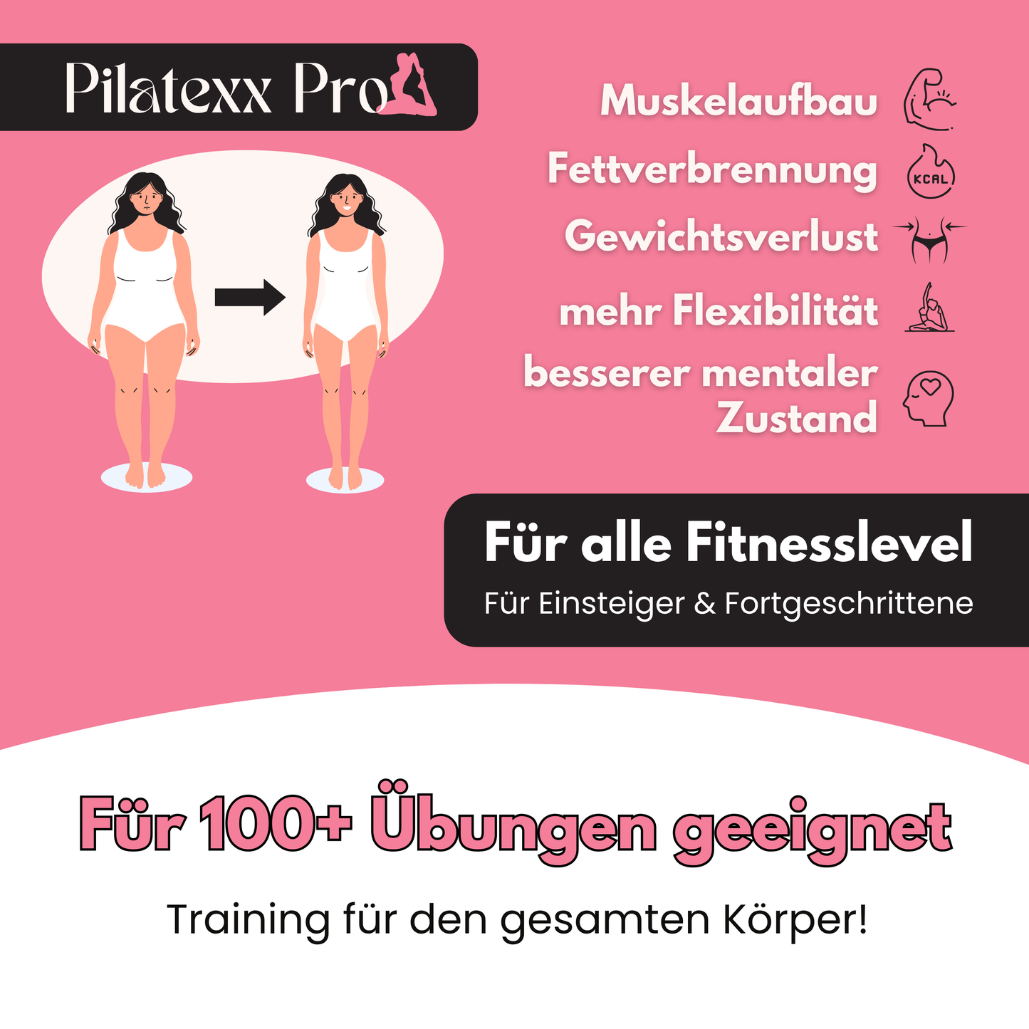Professioneller Pilates-Reformer fuer Zuhause als kompakte Alternative zu großen Reformer-Maschinen